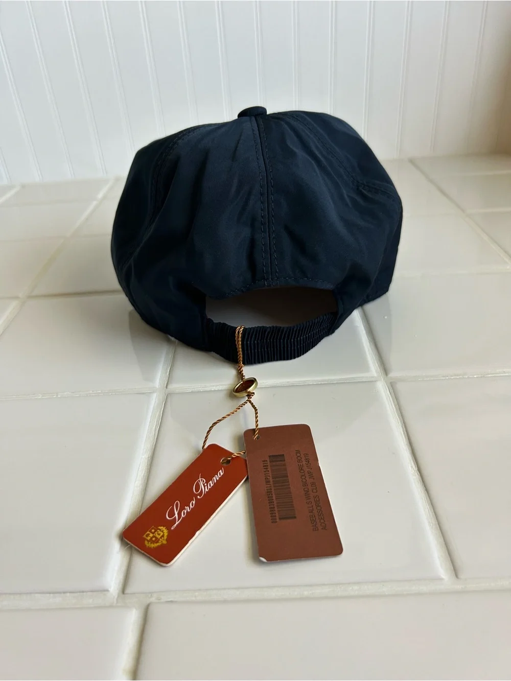 Loro Piana Storm System Navy Blue Microfiber Baseball Cap NWT